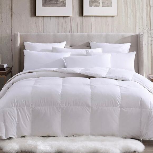 Serta HeiQ Cooling White Feather & Down All Season Comforter White King - Picture 1 of 4